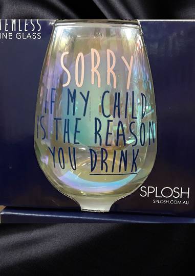 Teacher Steamless Wine Glass- Sorry